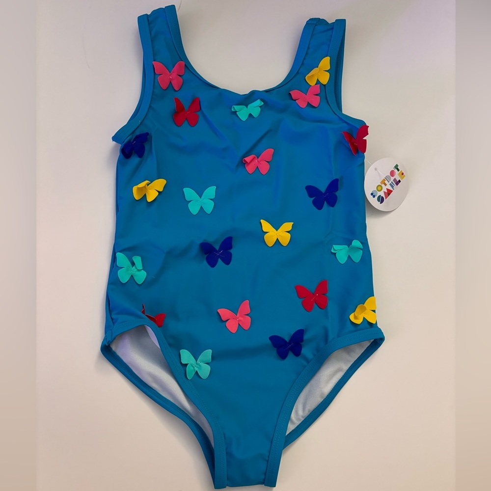 Dot Dot Smile Embroidered Butterfly One Piece Swimsuit New with Tags (Size 8/10)